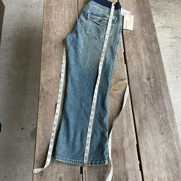 Tala Jeans Womens Capris Size Small Denim Blue Dirty Look Maternity NEW - Picture 4 of 5